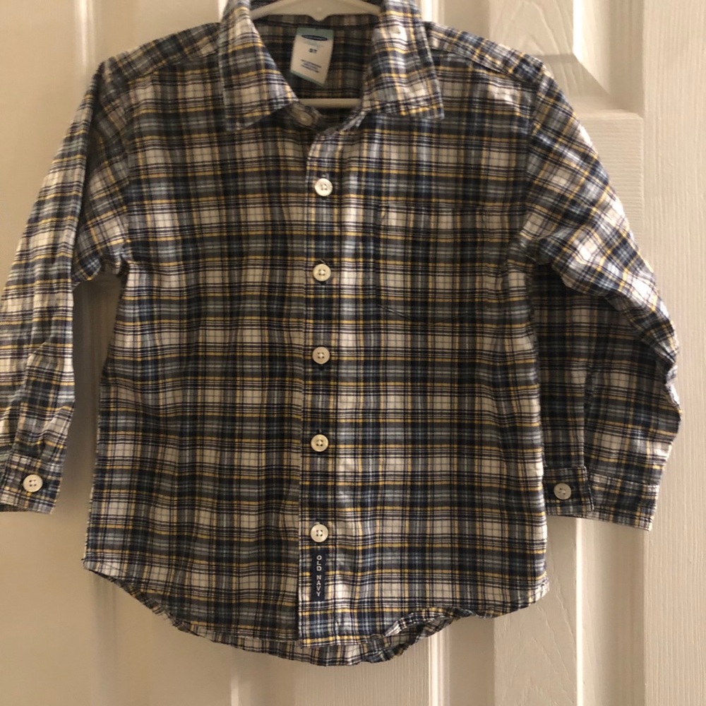 Old navy plaid long sleeve dress shirt